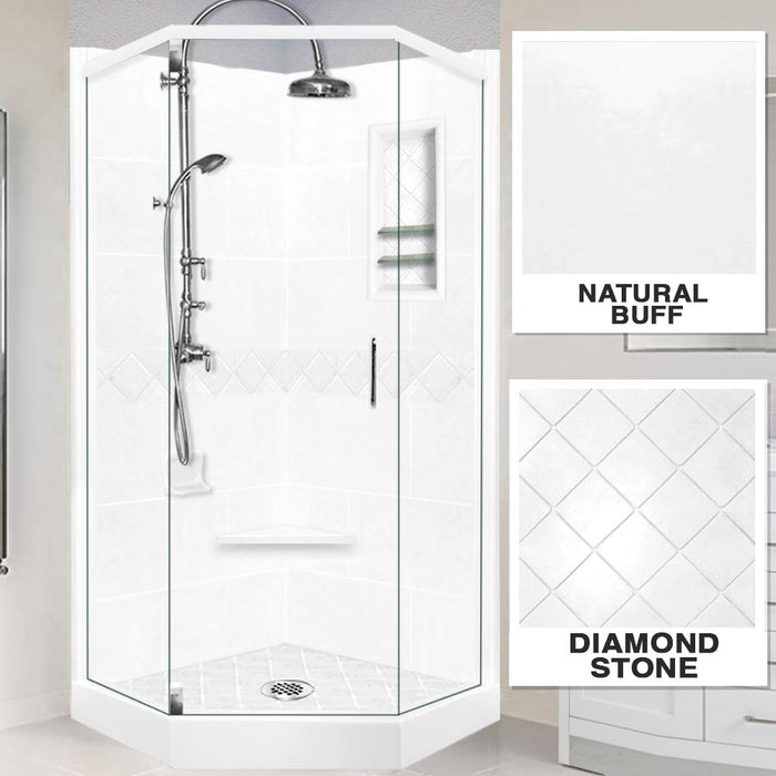 American Bath Factory Diamond Natural Buff Neo Shower Enclosure Kit