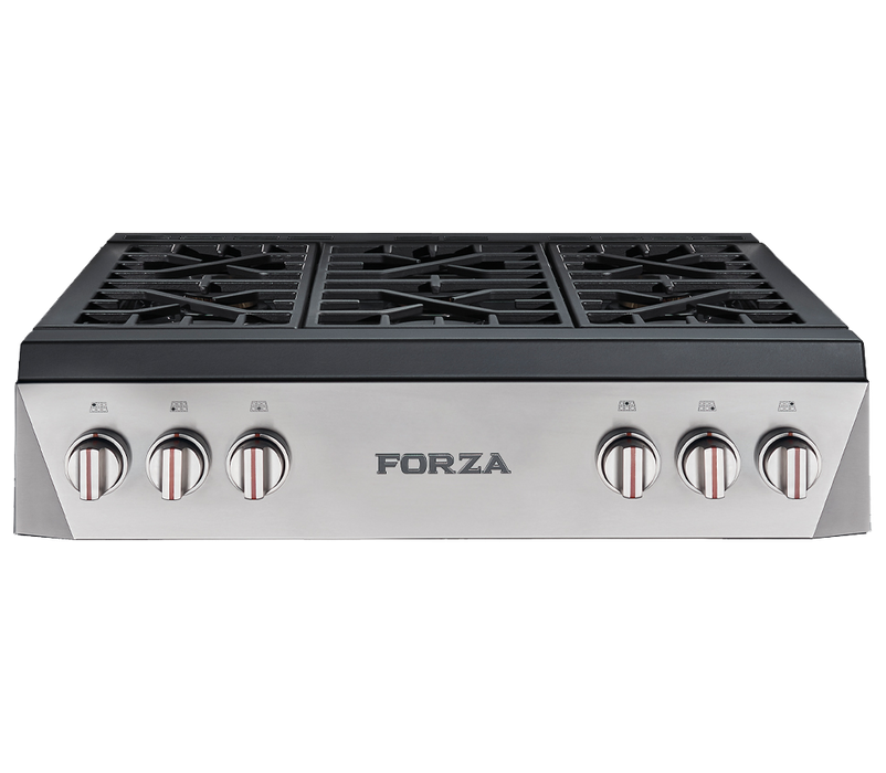 Forza 36" FRT366GN 6 Brass Burner Gas Range Top