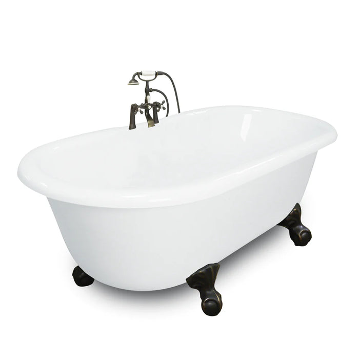 American Bath Factory 60" Old World Bronze Finish Clawfoot Double Ended Bathtub