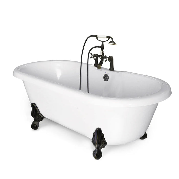 American Bath Factory 60" Old World Bronze Finish Clawfoot Double Ended Bathtub