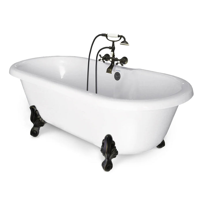 American Bath Factory 60" Old World Bronze Finish Clawfoot Double Ended Bathtub