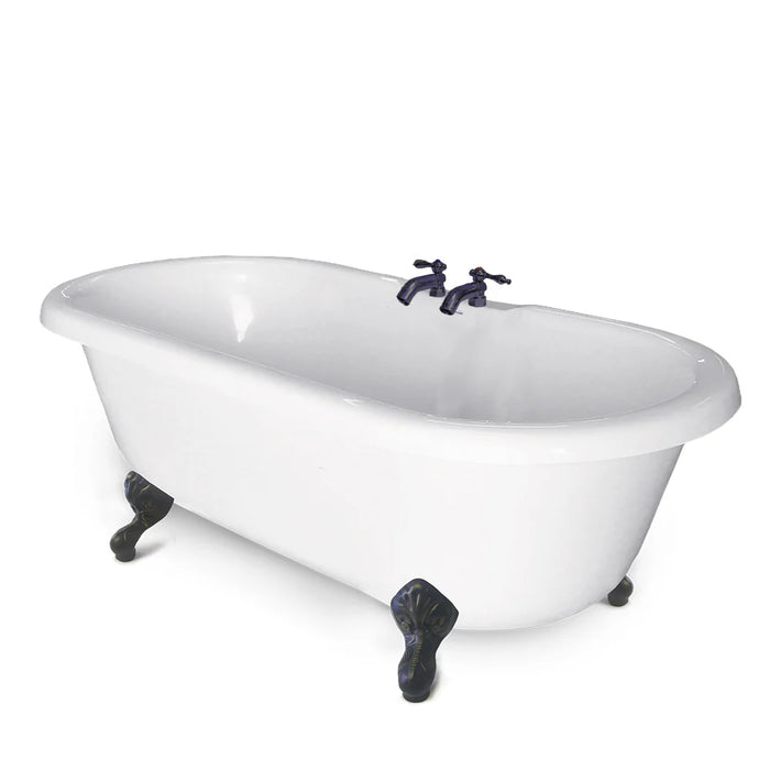 American Bath Factory 60" Old World Bronze Finish Clawfoot Double Ended Bathtub