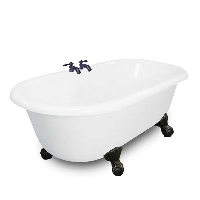 American Bath Factory 60" Old World Bronze Finish Clawfoot Double Ended Bathtub