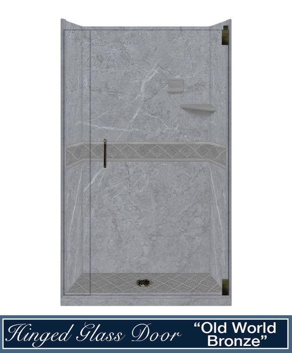 American Bath Factory Grio Marble Diamond Alcove Shower Enclosure Kit