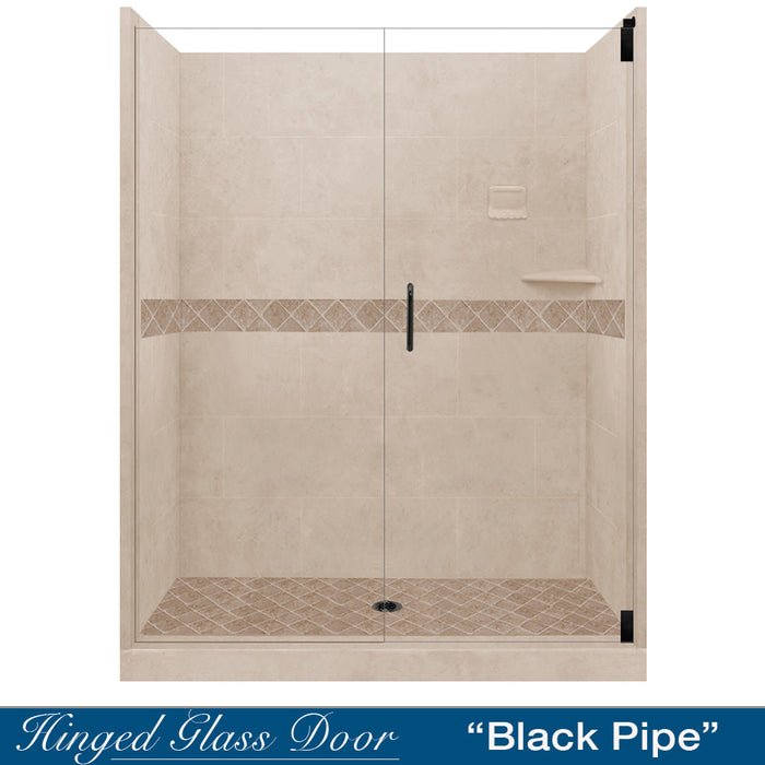 American Bath Factory Diamond Brown Sugar 60" Alcove Stone Shower Kit