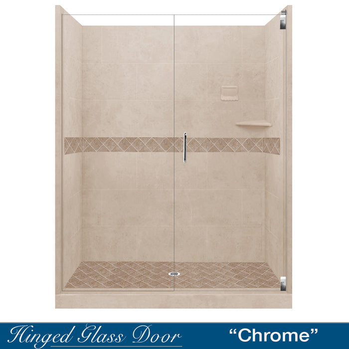 American Bath Factory Diamond Brown Sugar 60" Alcove Stone Shower Kit