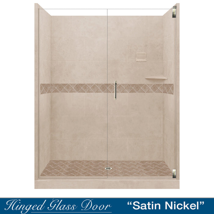 American Bath Factory Diamond Brown Sugar 60" Alcove Stone Shower Kit