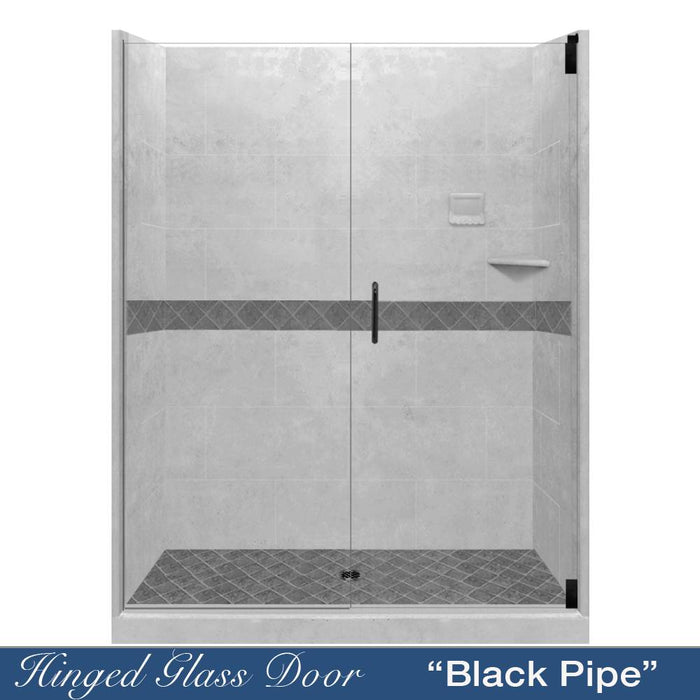 American Bath Factory Diamond Portland Cement 60" Alcove Shower Enclosure Kit