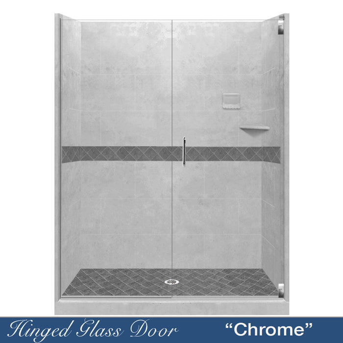 American Bath Factory Diamond Portland Cement 60" Alcove Shower Enclosure Kit