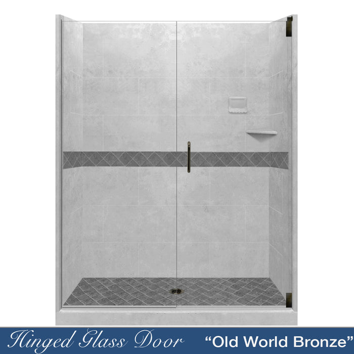 American Bath Factory Diamond Portland Cement 60" Alcove Shower Enclosure Kit