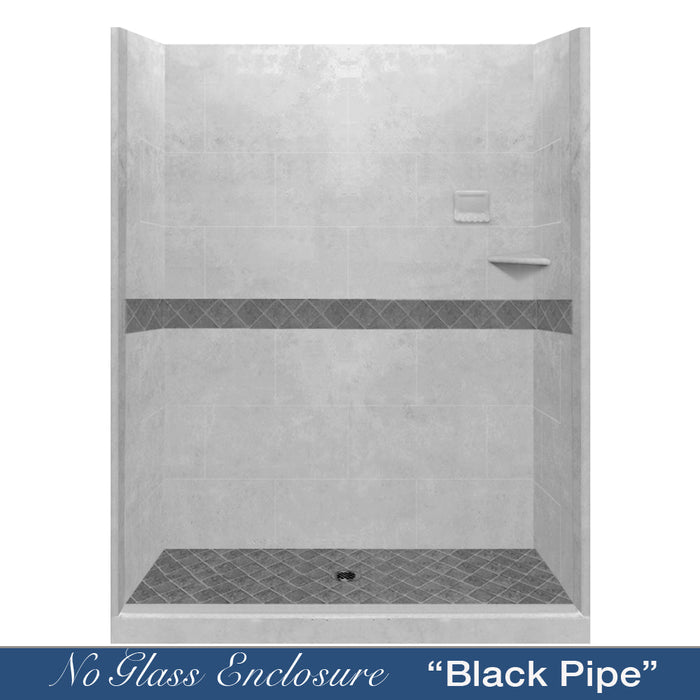 American Bath Factory Diamond Portland Cement 60" Alcove Shower Enclosure Kit