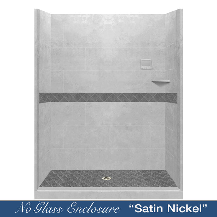 American Bath Factory Diamond Portland Cement 60" Alcove Shower Enclosure Kit