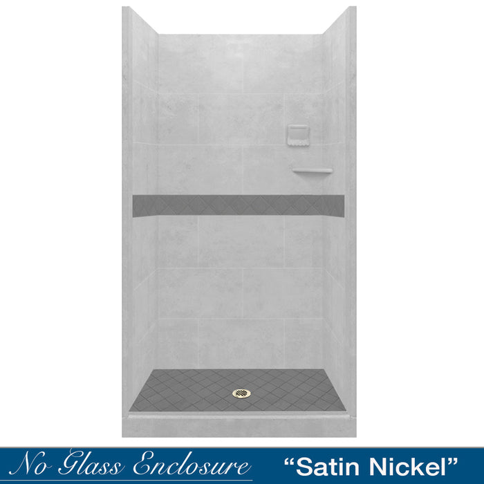 American Bath Factory Diamond Portland Cement Small Alcove Shower Enclosure Kit