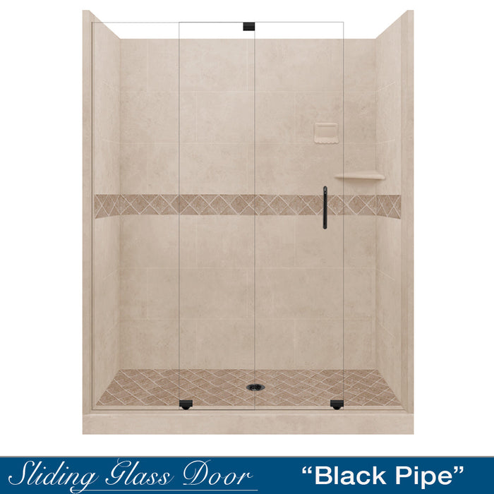 American Bath Factory Diamond Brown Sugar 60" Alcove Stone Shower Kit