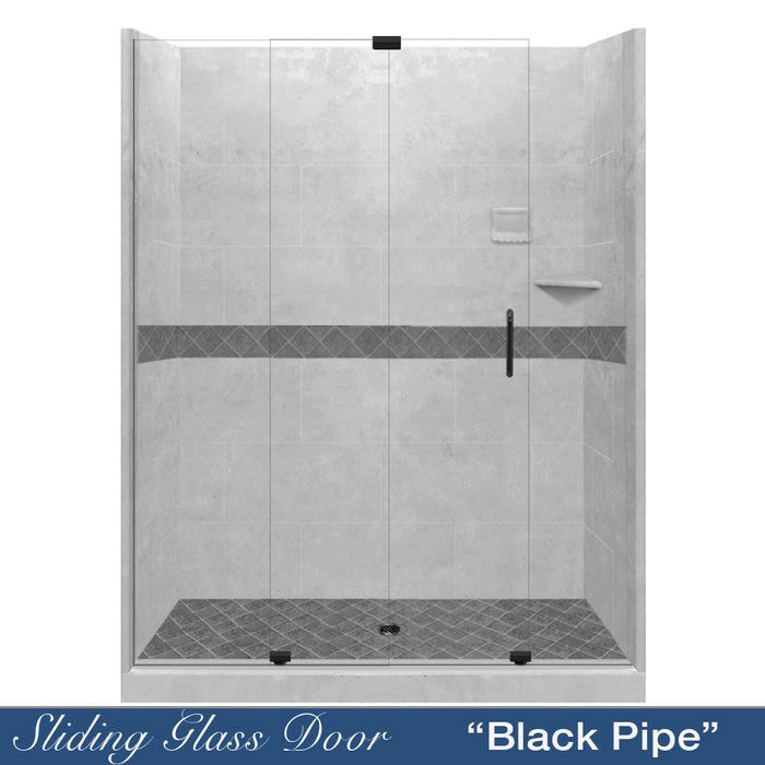 American Bath Factory Diamond Portland Cement 60" Alcove Shower Enclosure Kit