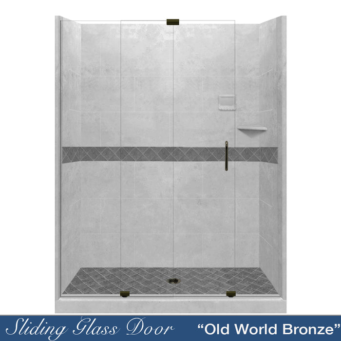 American Bath Factory Diamond Portland Cement 60" Alcove Shower Enclosure Kit