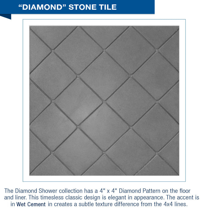 American Bath Factory Diamond Portland Cement 60" Alcove Shower Enclosure Kit