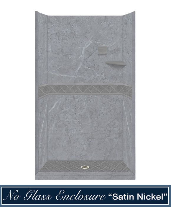 American Bath Factory Grio Marble Diamond Alcove Shower Enclosure Kit