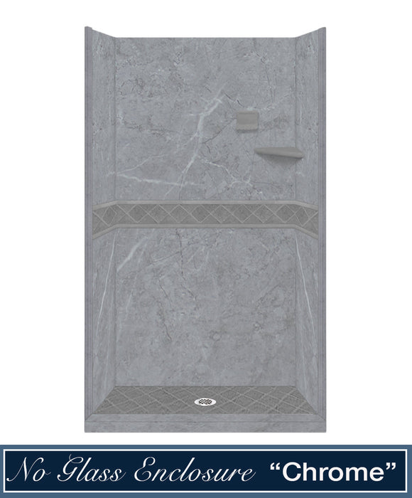 American Bath Factory Grio Marble Diamond Alcove Shower Enclosure Kit