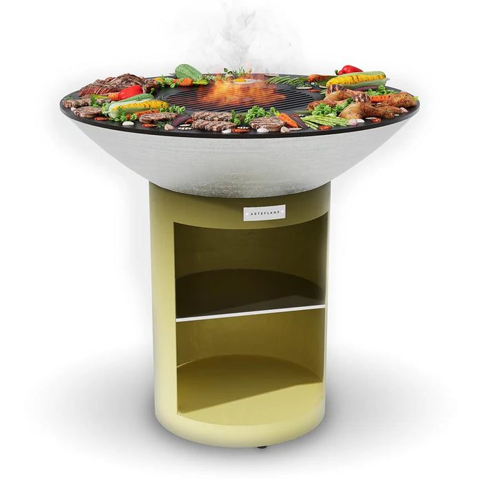 Arteflame AF40PLSTOREBYL 40" Platinum Yellow Classic Storage Base Grill