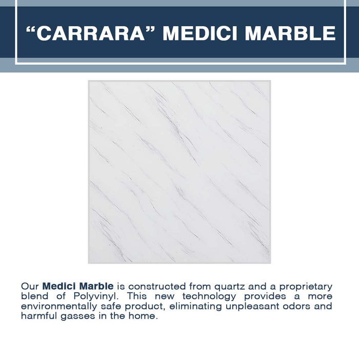 American Bath Factory Carrara Marble Diamond Alcove Shower Enclosure Kit