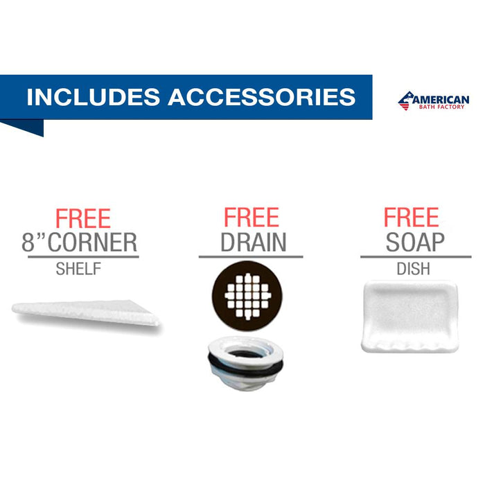 American Bath Factory Diamond Brown Sugar Neo Shower Enclosure Kit