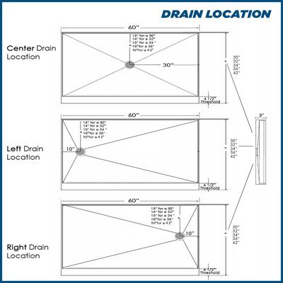 American Bath Factory Diamond Wet Cement 60" Alcove Stone Shower Enclosure Kit