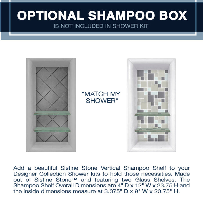 American Bath Factory Grio Marble Diamond Alcove Shower Enclosure Kit