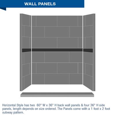 American Bath Factory Diamond Portland Cement 60" Alcove Shower Enclosure Kit